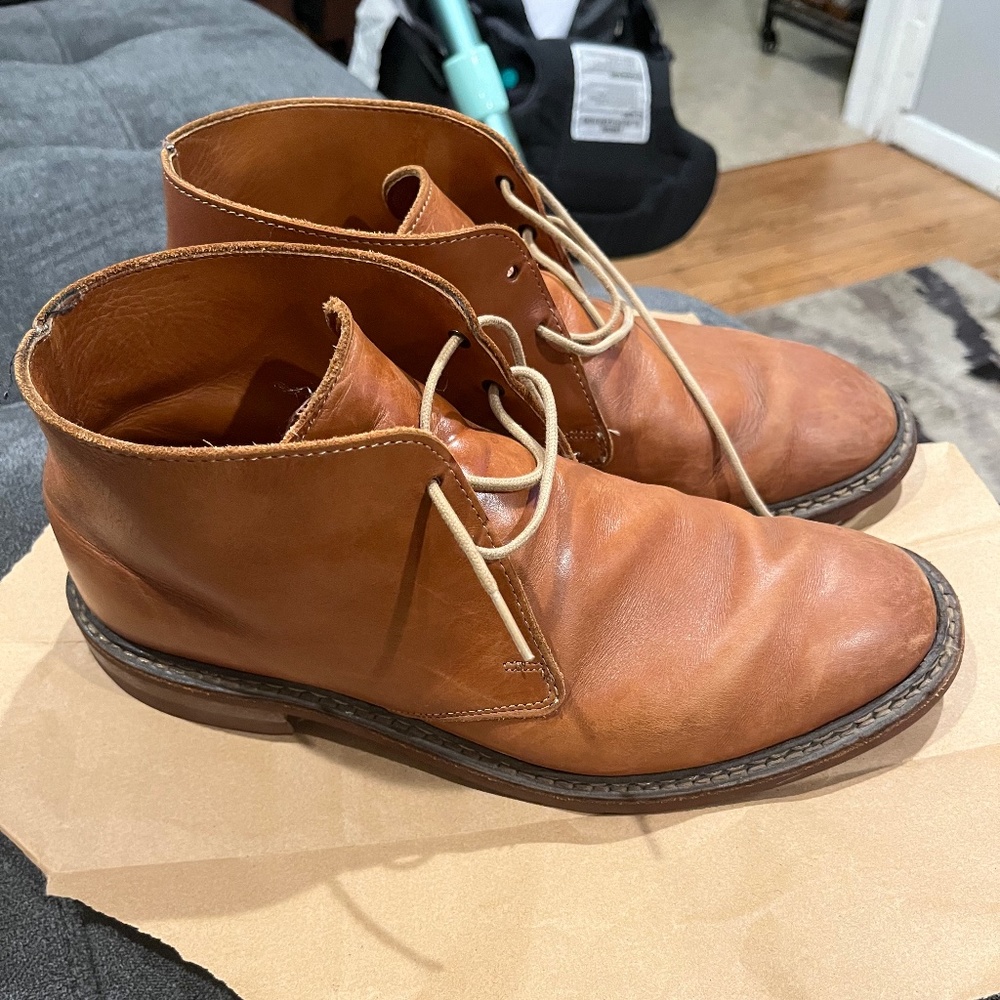 Allen Edmonds GOBI 8999 Desert Boots Tan Saddle Leather size 8 Dainite Sole